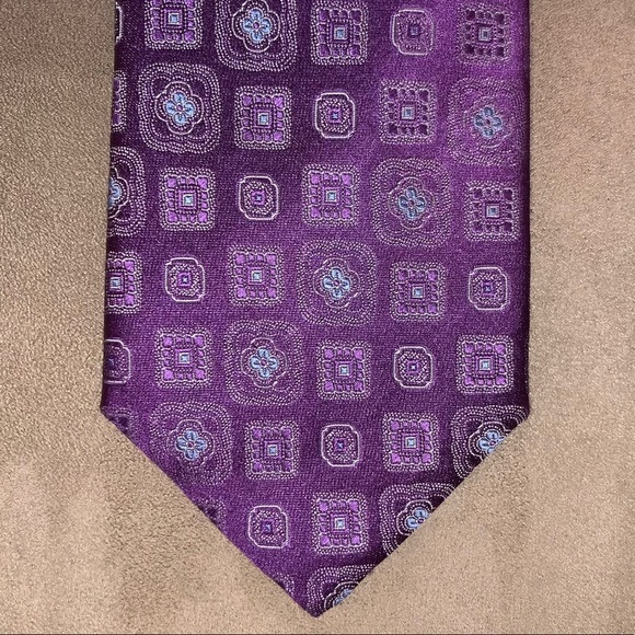Canali Other - Canali Tie Made in Italy Purple Geometric All Silk